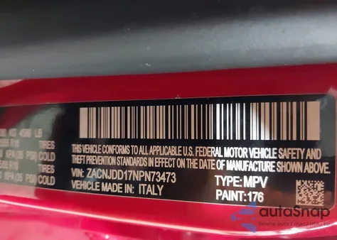 2022 Jeep Renegade Limited 4X4 z USA, uszkodzony, nr VIN ZACNJDD17NPN73473